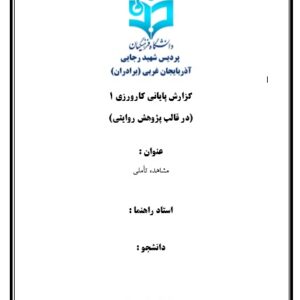 گزارش پایانی کارورزی 1